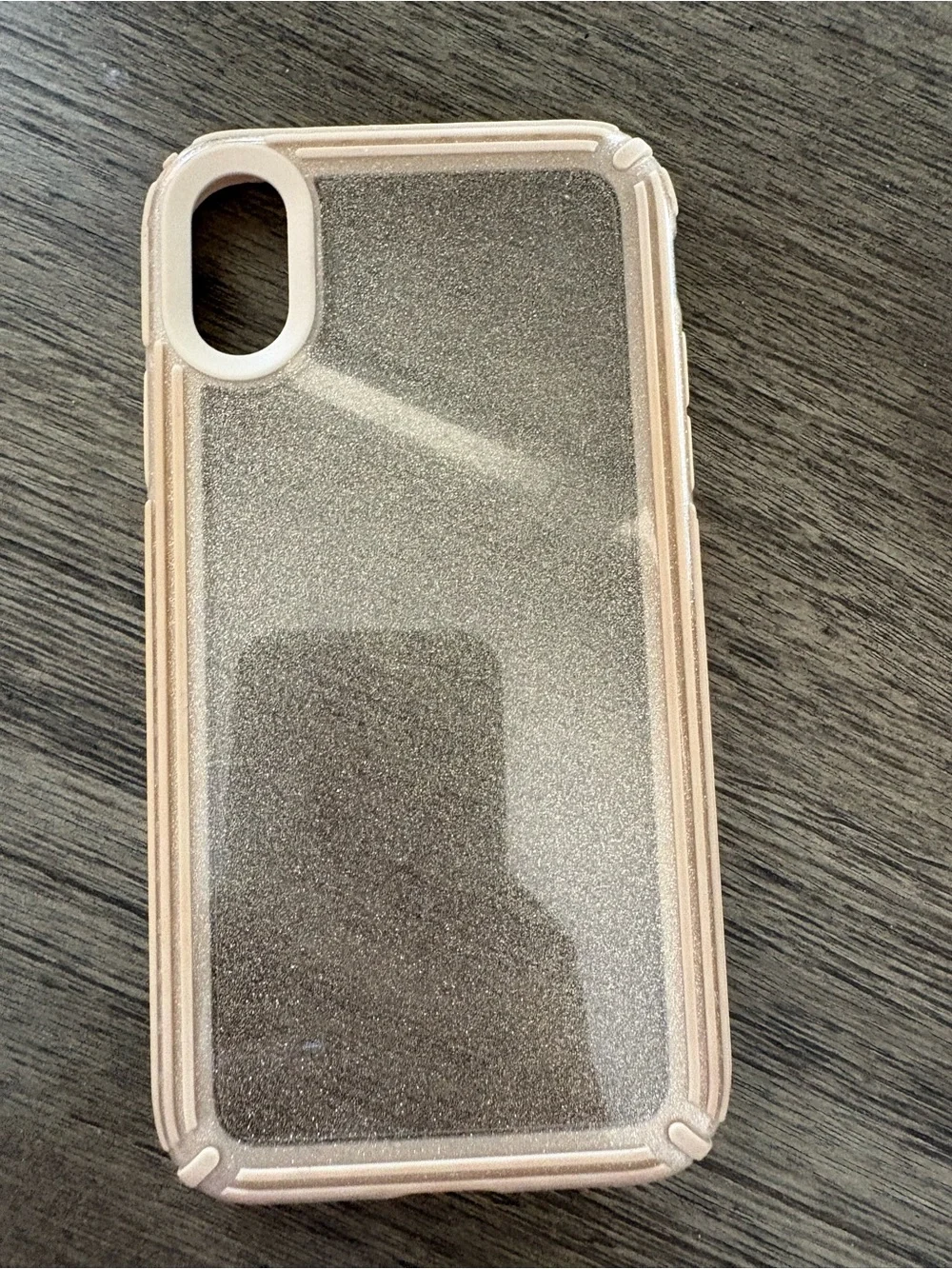 Clear Glitter Protective Phone Case with Rose Gold Bumper